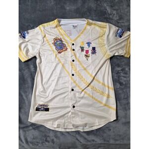 San Antonio Missions Fiesta Jersey Mens Medium White MILB Baseball Rey Feo 77